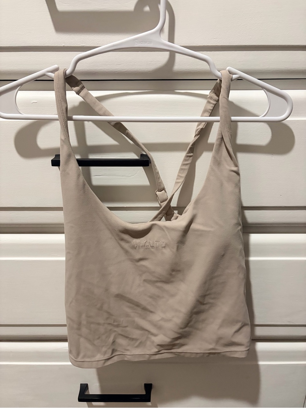 Vitality Beige Crossback Bralette Tank - Women